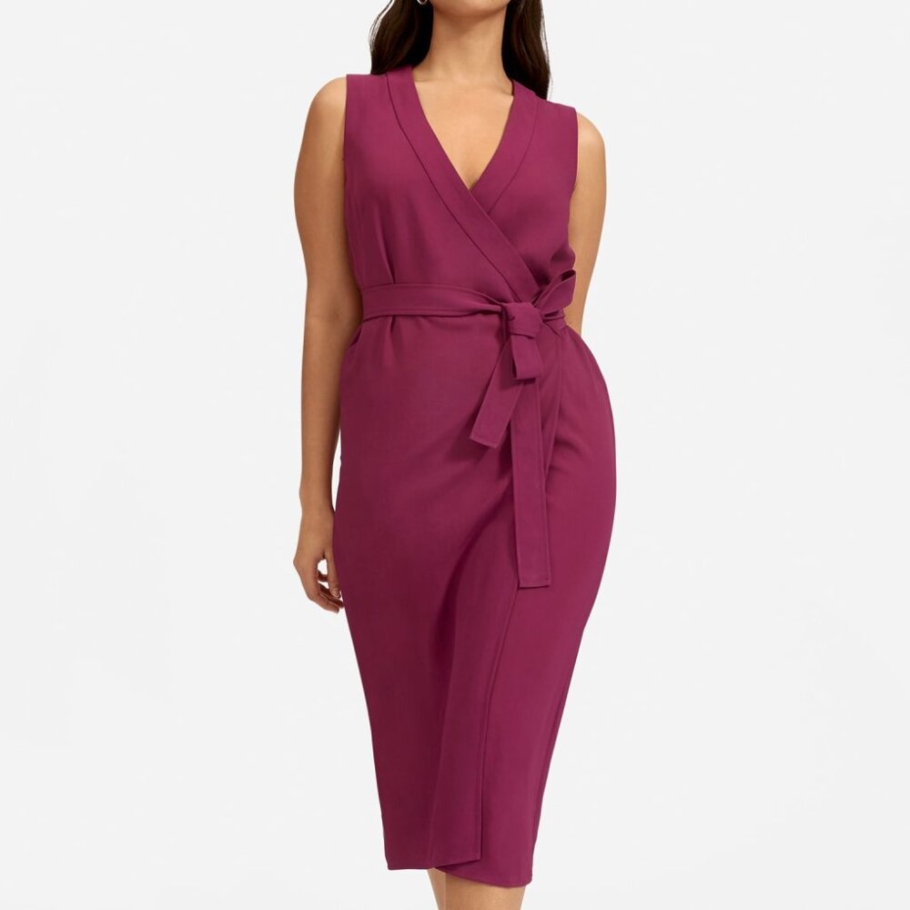 Everlane The Japanese GoWeave Sleeveless Wrap Dress Purple Base - Size 8